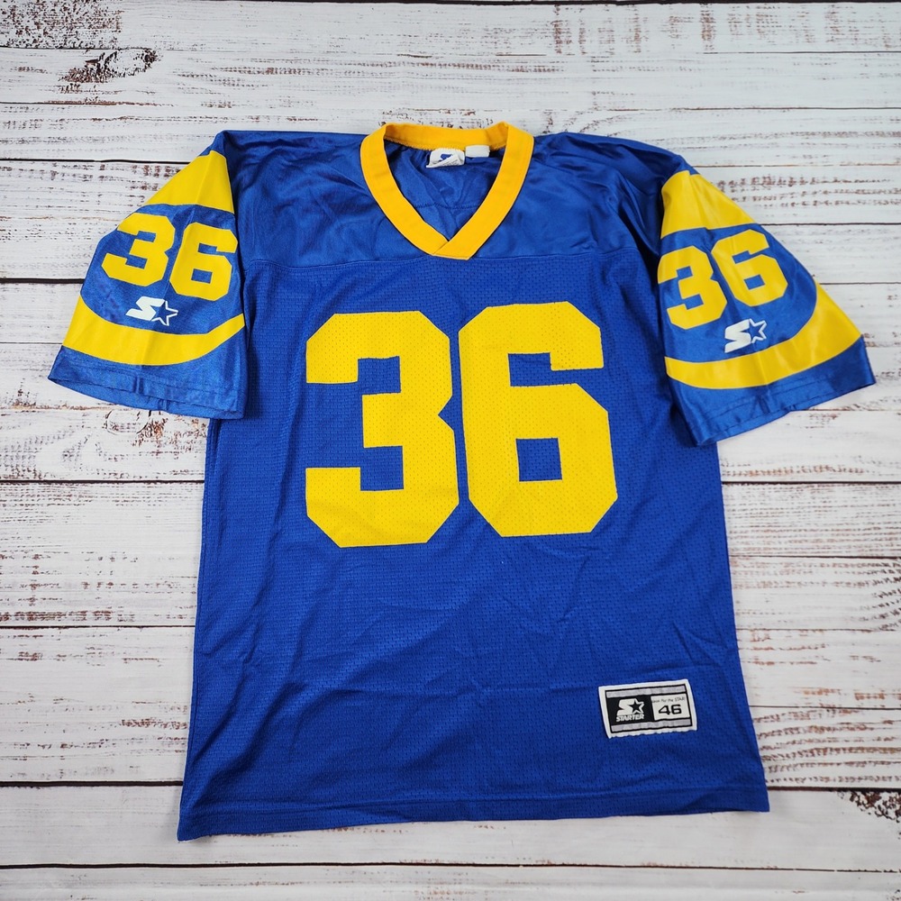 Vintage Starter Jerome Bettis Los Angeles Rams NFL Jersey 1995 Mens 46 M Blue 36